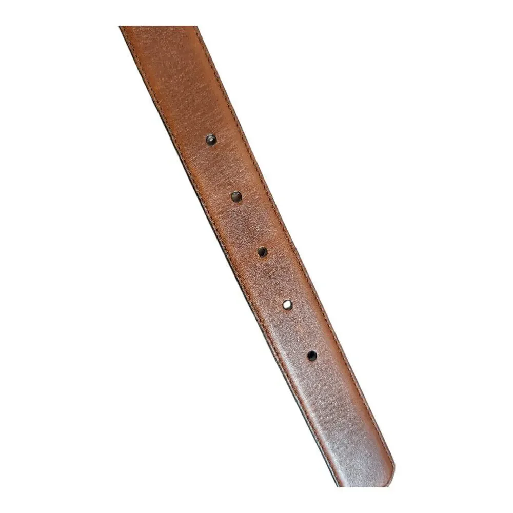 Carl Michaels Aniline cowhide leather mens belt brown